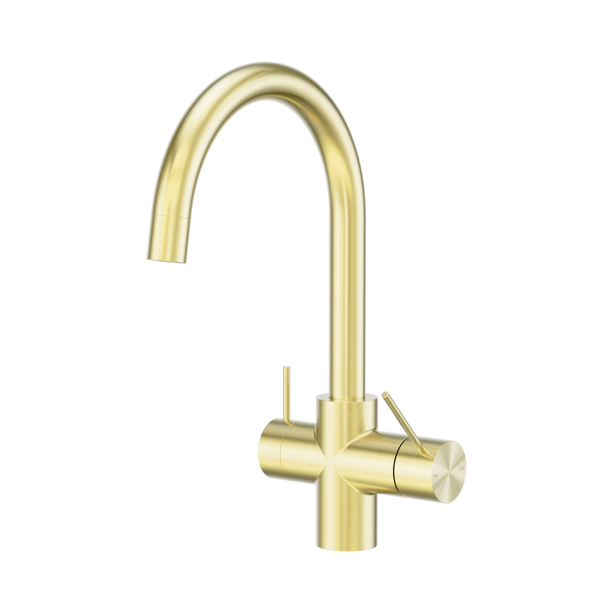 An image of Nero Tapware Mecca 3 Way Filtered Mixer Tap Brushed Gold