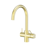 An image of Nero Tapware Mecca 3 Way Filtered Mixer Tap Brushed Gold