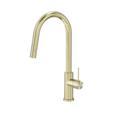 An image of Nero Tapware Mecca Pull Out Sink Mixer With Vegie Spray Function Brushed Gold