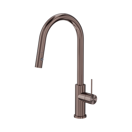 An image of Nero Tapware Mecca Pull Out Sink Mixer With Vegie Spray Function Brushed Bronze