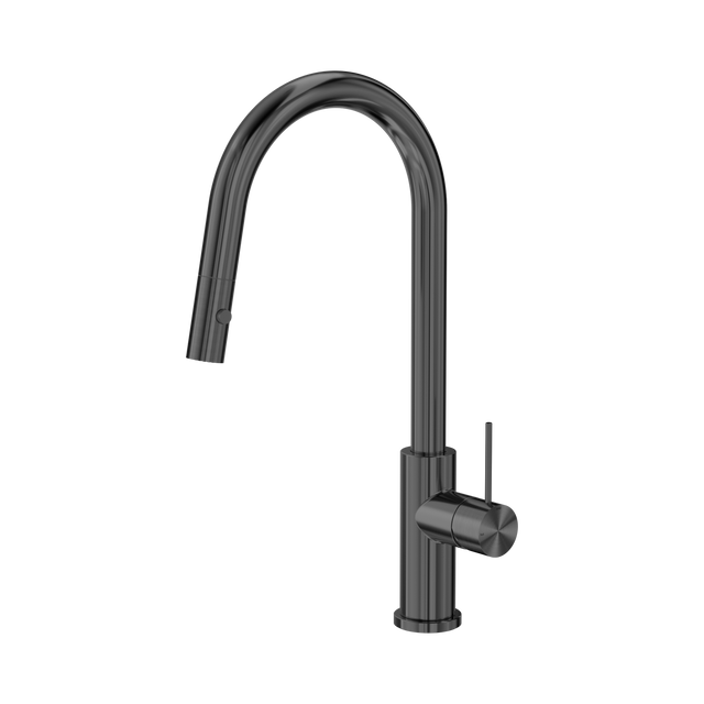 An image of Nero Tapware Mecca Pull Out Sink Mixer With Vegie Spray Function Gun Metal