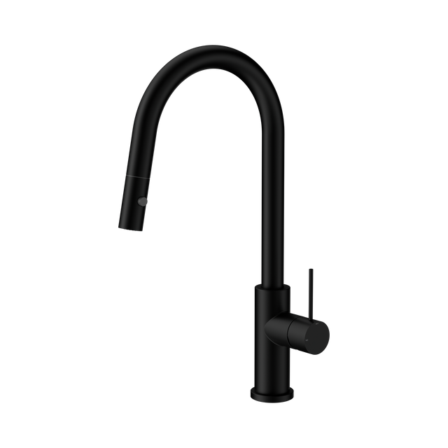 An image of Nero Tapware Mecca Pull Out Sink Mixer With Vegie Spray Function Matte Black