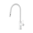 An image of Nero Tapware Mecca Pull Out Sink Mixer With Vegie Spray Function Matte White