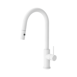 An image of Nero Tapware Mecca Pull Out Sink Mixer With Vegie Spray Function Matte White