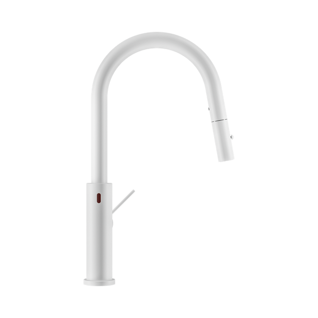 An image of Nero Tapware Mecca Smart Sensor Pull Out Kitchen Mixer Matte white