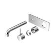An image of Nero Tapware Mecca Wall Basin/Bath Mixer Handle Up 185mm Trim Kits Only Chrome