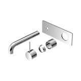 An image of Nero Tapware Mecca Wall Basin/Bath Mixer Handle Up 185mm Trim Kits Only Chrome