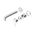 An image of Nero Tapware Mecca Wall Basin/Bath Mixer Separate Back Plate 185mm Trim Kits Only Chrome