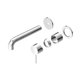 An image of Nero Tapware Mecca Wall Basin/Bath Mixer Separate Back Plate 185mm Trim Kits Only Chrome