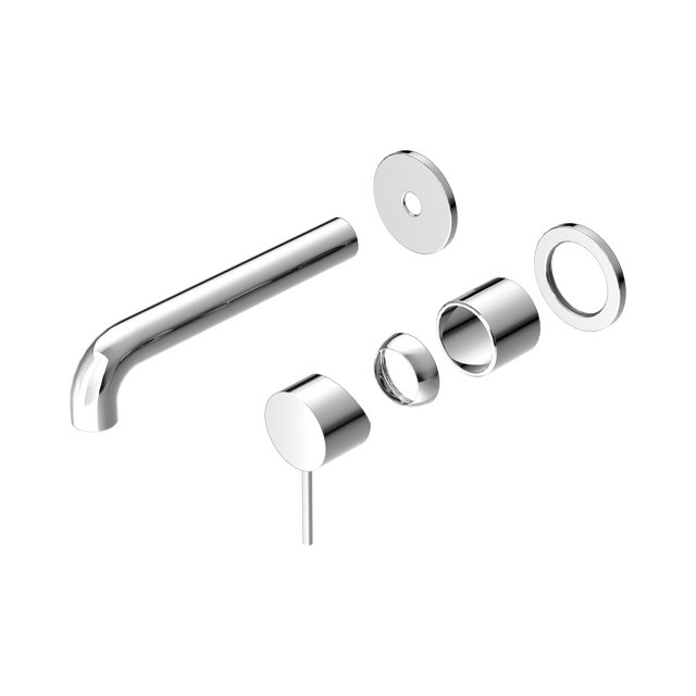 An image of Nero Tapware Mecca Wall Basin/Bath Mixer Separate Back Plate 185mm Trim Kits Only Chrome
