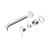 An image of Nero Tapware Mecca Wall Basin/Bath Mixer Separate Back Plate 260mm Trim Kits Only Chrome