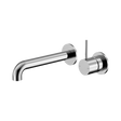 An image of Nero Tapware Mecca Wall Basin/Bath Mixer Separate Back Plate Handle Up 185mm Chrome