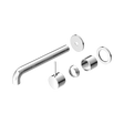 An image of Nero Tapware Mecca Wall Basin/Bath Mixer Separate Back Plate Handle Up 230mm Trim Kits Only Chrome