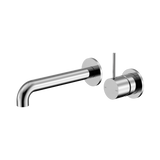 An image of Nero Tapware Mecca Wall Basin/Bath Mixer Separate Back Plate Handle Up 260mm Chrome