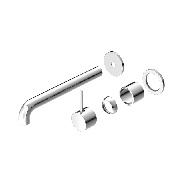 An image of Nero Tapware Mecca Wall Basin/Bath Mixer Separate Back Plate Handle Up 260mm Trim Kits Only Chrome