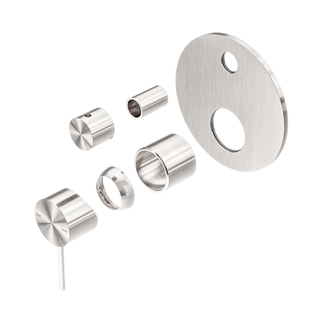 An image of Nero Tapware Mecca Shower Mixer With Diverter Trim Kits Only Brushed Nickel