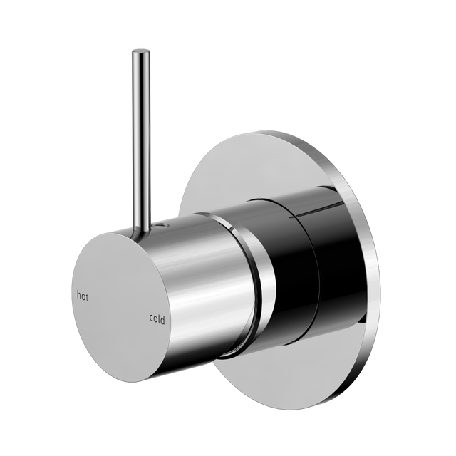 An image of Nero Tapware Mecca Shower Mixer Handle Up 80mm Plate Chrome