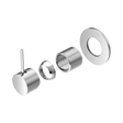 An image of Nero Tapware Mecca Shower Mixer Handle Up 80mm Plate Trim Kits Only Chrome