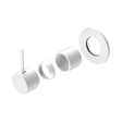 An image of Nero Tapware Mecca Shower Mixer Handle Up 80mm Plate Trim Kits Only Matte White