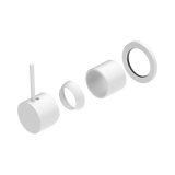 An image of Nero Tapware Mecca Shower Mixer 60mm Handle Up Plate Trim Kits Only Matte White