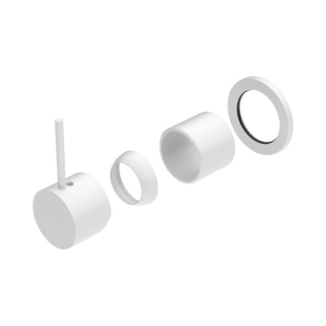 An image of Nero Tapware Mecca Shower Mixer 60mm Handle Up Plate Trim Kits Only Matte White