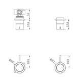A line drawing of Nero Tapware Mecca Shower Mixer 60mm Handle Up Plate Trim Kits Only Matte White