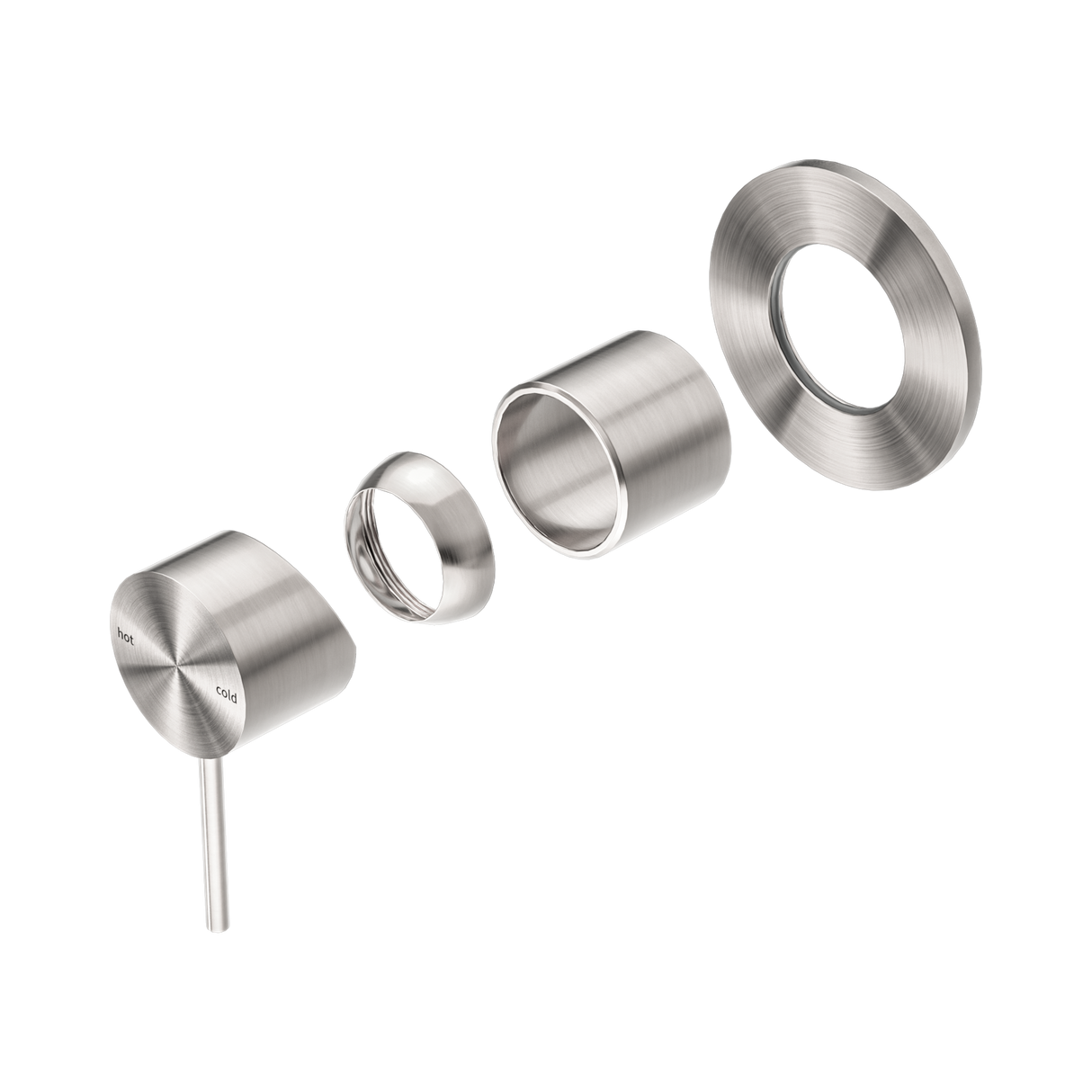 An image of Nero Tapware Mecca Shower Mixer 80mm Plate Trim Kits Only Brushed Nickel