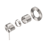 An image of Nero Tapware Mecca Shower Mixer 80mm Plate Trim Kits Only Brushed Nickel