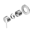 An image of Nero Tapware Mecca Shower Mixer 80mm Plate Trim Kits Only Chrome