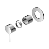 An image of Nero Tapware Mecca Shower Mixer 80mm Plate Trim Kits Only Chrome