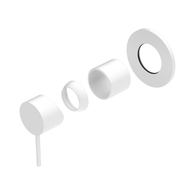 An image of Nero Tapware Mecca Shower Mixer 80mm Plate Trim Kits Only Matte White