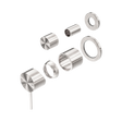 An image of Nero Tapware Mecca Shower Mixer With Diverter Separate Back Plate Trim Kits Only Brushed Nickel