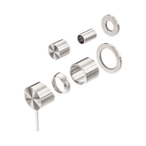 An image of Nero Tapware Mecca Shower Mixer With Diverter Separate Back Plate Trim Kits Only Brushed Nickel