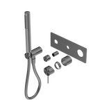 An image of Nero Tapware Mecca Shower Mixer Diverter System Trim Kits Only Gun Metal