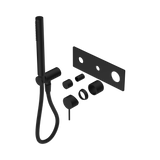 An image of Nero Tapware Mecca Shower Mixer Diverter System Trim Kits Only Matte Black