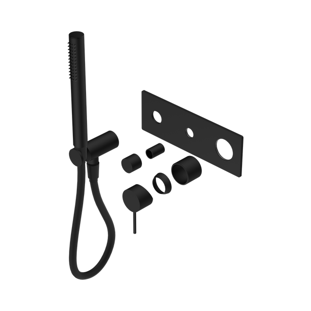 An image of Nero Tapware Mecca Shower Mixer Diverter System Trim Kits Only Matte Black