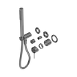 An image of Nero Tapware Mecca Shower Mixer Diverter System Separate Back Plate Trim Kits Only Gun Metal