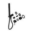 An image of Nero Tapware Mecca Shower Mixer Diverter System Separate Back Plate Trim Kits Only Matte Black