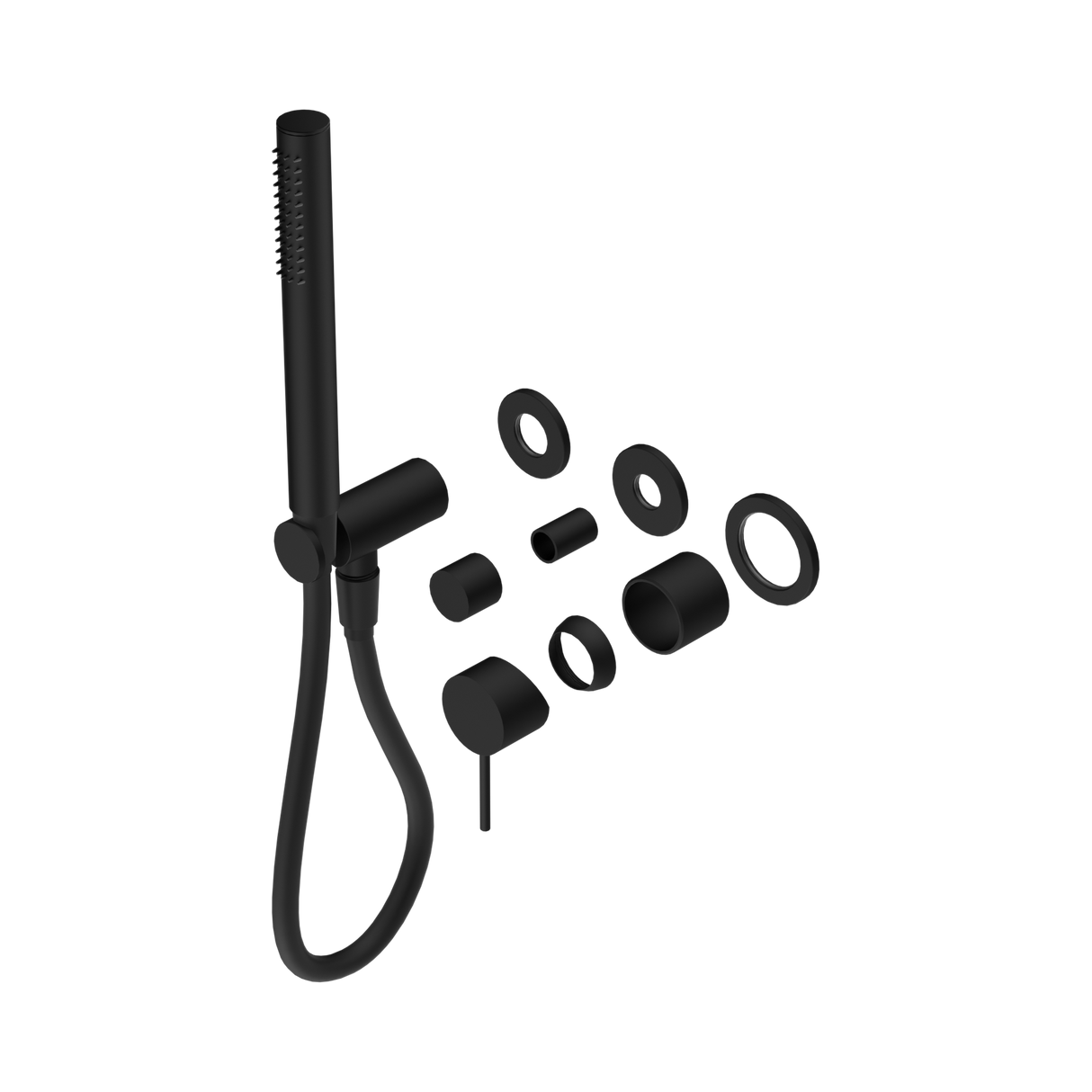 An image of Nero Tapware Mecca Shower Mixer Diverter System Separate Back Plate Trim Kits Only Matte Black