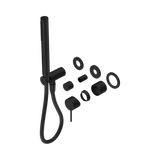 An image of Nero Tapware Mecca Shower Mixer Diverter System Separate Back Plate Trim Kits Only Matte Black