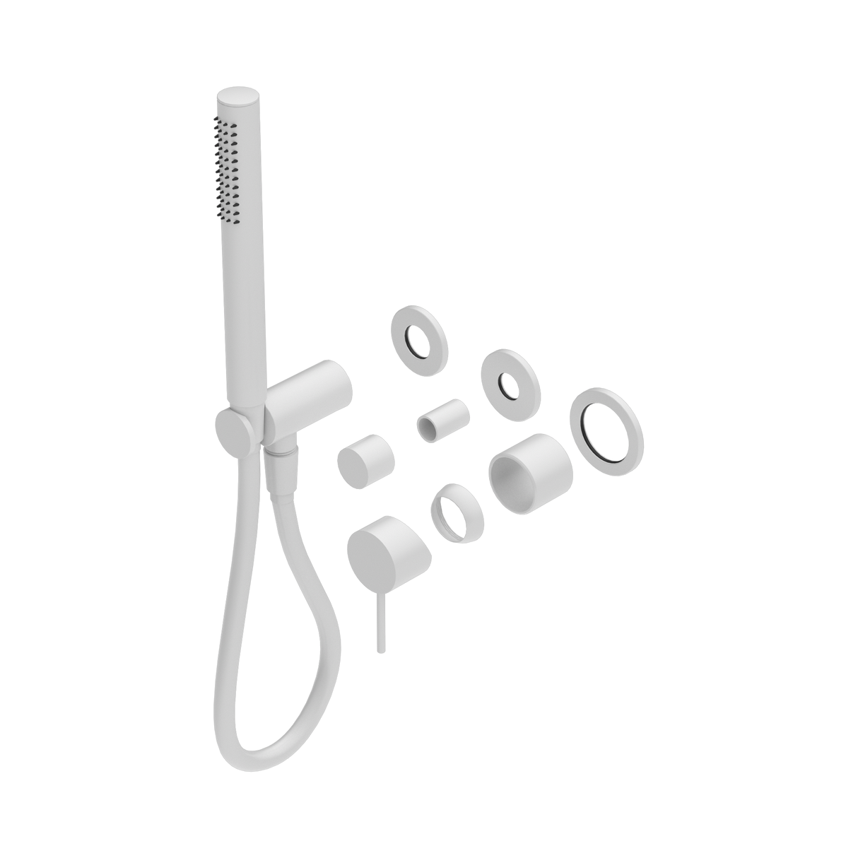 An image of Nero Tapware Mecca Shower Mixer Diverter System Separate Back Plate Trim Kits Only Matte White