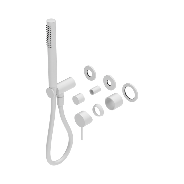 An image of Nero Tapware Mecca Shower Mixer Diverter System Separate Back Plate Trim Kits Only Matte White