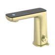 An image of Nero Tapware Claudia Sensor Mixer With Black Top Display Brushed Gold