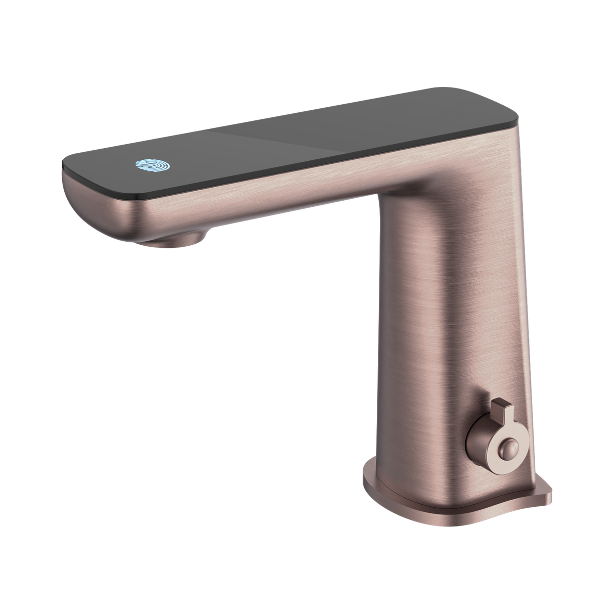 An image of Nero Tapware Claudia Sensor Mixer With Black Top Display Brushed Bronze