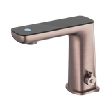An image of Nero Tapware Claudia Sensor Mixer With Black Top Display Brushed Bronze