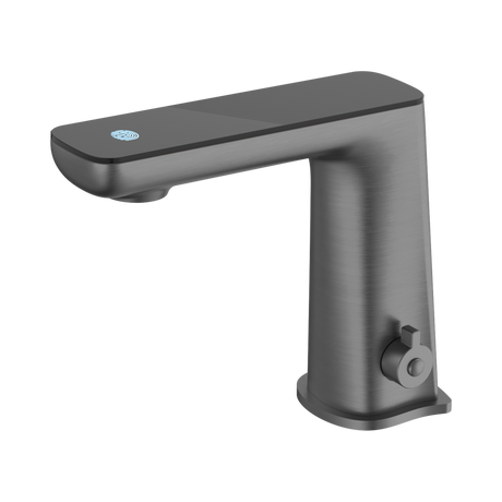 An image of Nero Tapware Claudia Sensor Mixer With Black Top Display Gun Metal