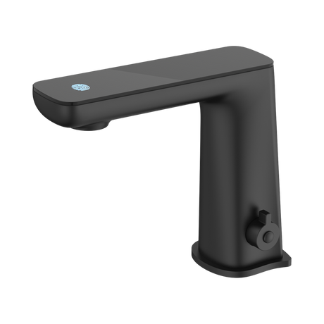An image of Nero Tapware Claudia Sensor Mixer With Black Top Display Matte Black