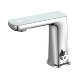 An image of Nero Tapware Claudia Sensor Mixer With White Top Display Chrome