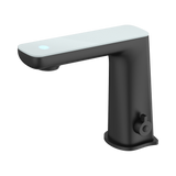 An image of Nero Tapware Claudia Sensor Mixer With White Top Display Matte Black