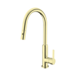 An image of Nero Tapware Pearl Pull Out Sink Mixer With Vegie Spray Function Brushed Gold